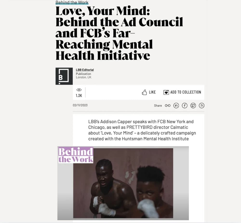 Ad Council & Huntsman Mental Health Institute case study